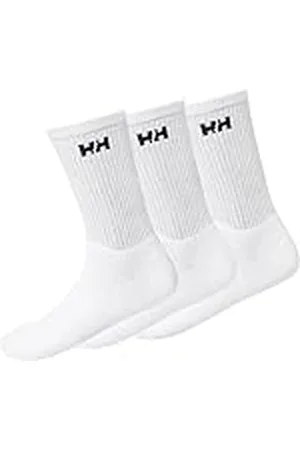 Helly Hansen Helly-Hansen Unisex 3-Pack zachte duurzame katoenen sokken, 001 wit, heren 6-8/Womens 7.5-9.5