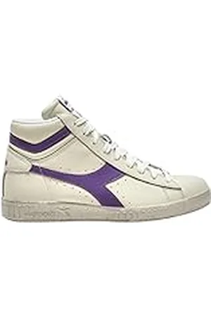 Diadora Game L High Waxed gymschoenen voor volwassenen, uniseks, wit/violet bessen (C6210), 47 EU, , 47 EU