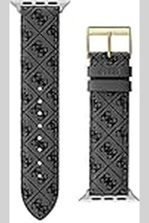 Guess Grijs logo lederen band 38-40 mm voor Apple Watch, , Modern