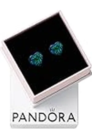 PANDORA Moments Schimmerndes Grünes Herz Ohrringe aus Sterling Silber mit künstlichem Opal, 293356C01