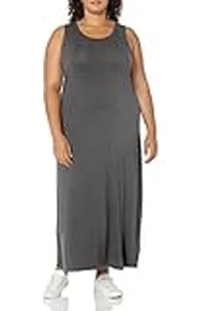 Amazon Tankjurk voor dames, maxi-jurk, houtskool heide, S
