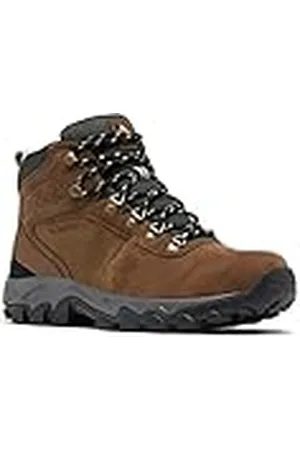 Columbia Newton Ridge Plus 2 suède waterdichte halfhoge trekking- en wandelschoenen voor heren, Donkerbruin X Donkergrijs, 40.5 EU