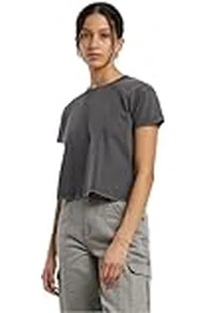 Build Your Brand Dames T-shirt Ladies Vintage Cropped Tee, kort gesneden dames T-shirt van katoen, maten XS - 5XL, , 4XL