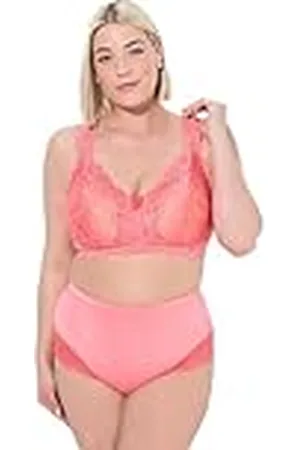 Ulla Popken Dames grote maten plus size bralette, kant, ritssluiting, zonder beugel, , 100B