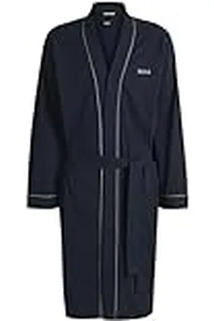 HUGO BOSS Heren Kimono BM ochtendjas van katoen-jersey met logo en biezen, , XXL