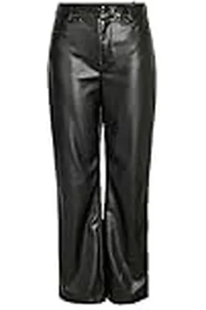 Noisy May NMANDY Yolanda PU HW Wide Pants NOOS, , L