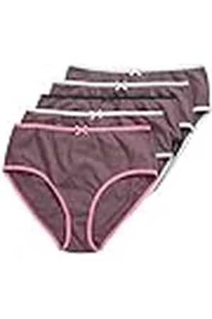 Ulla Popken Grote maten grote maten plus size midislips, pak van 5, gekleurde randen, , 42-44