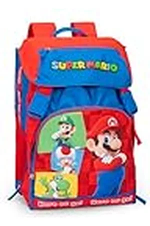 FRANCO COSIMO PANINI Mario Kart - officiële schoolrugzak Mario Kart, uitbreidbare rugzak, 2 grote vakken, voorvakken met ritssluiting, zijzakken van net, verstelbare gevoerde schouderbanden, 29 x 41 x 13,5 + 9 cm,