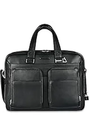Piquadro Mode aktetas leer 41 cm laptopvak, , Eén maat, Schoudertas