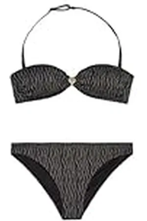 Emporio Armani Dames Lurex Bandeau Bikini Zwart XL, , XL