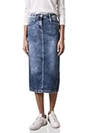 CECIL B361552 Jeansrok, Mid Blue Wash, 26 W, dames, , 26W