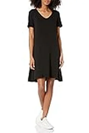 Amazon Dames Regular Korte Mouw V-hals Swing Jurk, , XX-Large