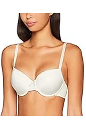 QS by s.Oliver Beha met cups en kant voor dames, Crème, 75D