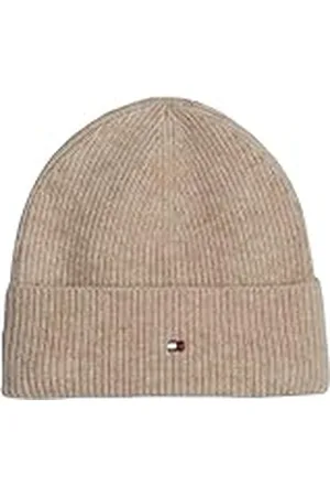 Tommy Hilfiger Essential Flag Fuzzy Beanie AW0AW16633 Beanie, Beige (Beige)