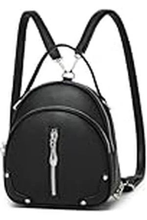 MISS LULÙ Damesrugzak van PU-leer, waterdicht, kleine en lichte reisrugzak met afneembare riem, 4 zakken met ritssluiting, , S, Casual