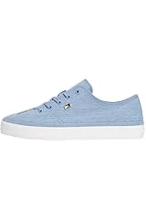 Tommy Hilfiger Gewassen Canvas Vulc Sneaker FW0FW08894 Low Top, Blauw (Brisk Blauw), 6, , 39 EU
