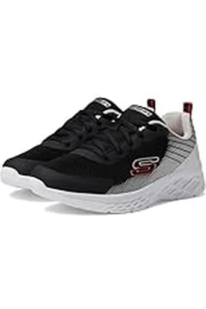 Skechers Sneakers voor jongens, Zwart Textiel Synthetisch Zilver Rood Tri, 34 EU