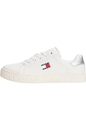 Tommy Hilfiger Dames (nieuw) TJW Logo Sneaker ESS EN0EN02703 Low Top, wit (Ecru/Zilver), 7 UK, , 41 EU