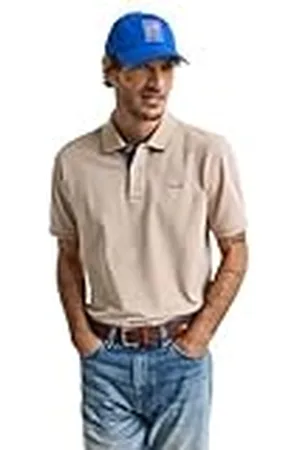 GANT Poloshirt met halve mouwen en knoopsluiting, logo-borduursel, oranje, , 4XL