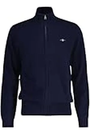 GANT Extra fijne lamswollen cardigan met ritssluiting, , S