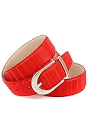 Anthoni Crown Dames 3D lederen riem 34mm breed RE13B3D60 riem, , 80, , 80