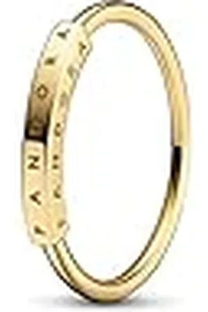 PANDORA Signature I-D Ring aus 14K Gold - kombinierbar mit Schmuck Signature Kollektion - Größe: 54