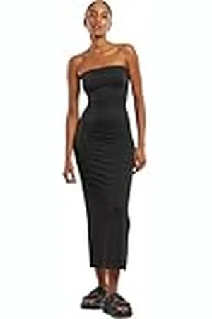 Urban classics Damesjurk, bandeau, midi-jurk, strapless bandeaujurk, midi-lengte, maten XS - 5XL, , 3XL
