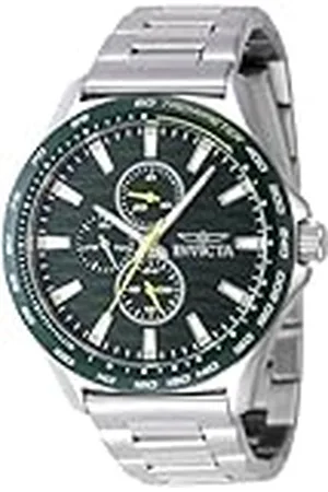 Invicta Racing 47549 Heren Horloge - Waterdicht - Analoog - Quartz Uurwerk - Roestvrij Staal met groene Wijzerplaat - 44mm