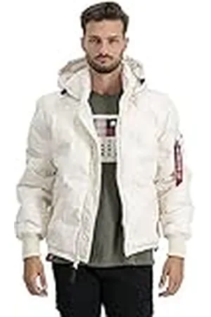 Alpha Industries Logo Puffer Winterjas met capuchon voor heren
