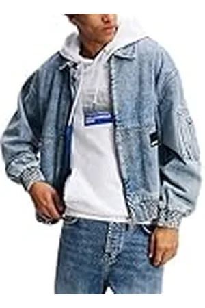 Karl Lagerfeld Denim Bomber Jas, Mid Marble Blue, XXL, , XXL