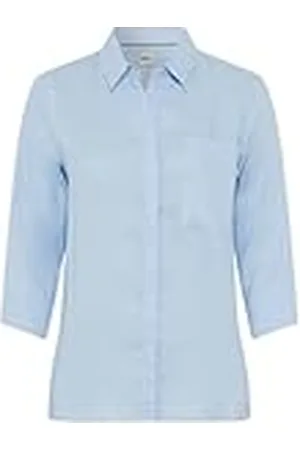 Brax Style Vicki blouse van linnen met verborgen knoopsluiting, , 40