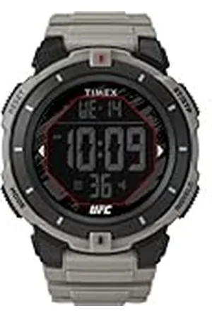 Timex Mannen UFC Rumble 50mm horloge, Tan Strap digitale wijzerplaat zwarte kast, , Ronde
