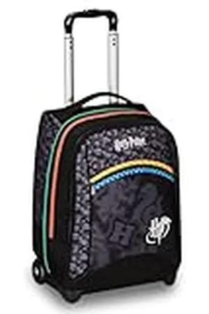 7 for all Mankind WIZARDING WORLD schooltrolley, grijs, Harry Potter, dubbel vak, flessenhouder en crossover systeem, schoolrugzak voor reizen, kinderen en jongens, , Eén maat, modern