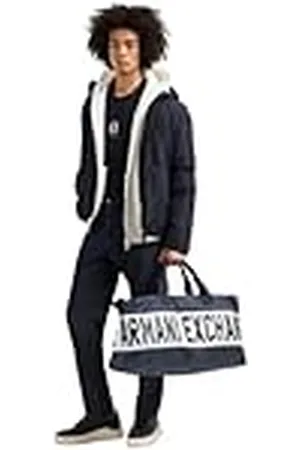Armani Exchange Heren Icon Project, geborduurd logo, lange mouwen, T-shirt, blauw, S, , S