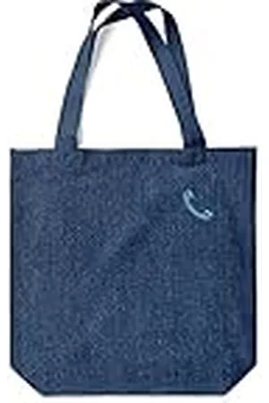 Green Fish Denim-draagtas, bedrukt, boodschappentas, machinewasbaar, opvouwbaar, handtas van jeans met handgrepen, 38 x 42 cm, , Eén maat, modern
