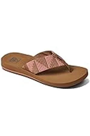 Reef Spring Woven Strandslippers voor dames, zachte geweven band en gedempt voetbed, Roos, 35.5 EU
