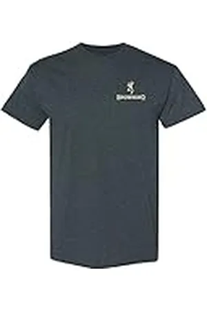 Browning Buckmark Heren T-shirt met korte en lange mouwen voor jacht en outdoor, Jm Hunt (Dark Heather), XL