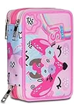 Sj Gang Schooletui met 3 ritssluitingen, roze, roze Hugs, etui, drievoudig met pennen, potloden, kleuren, accessoires, rugzak, basisschool, medium, meisjes, , Eén maat, modern