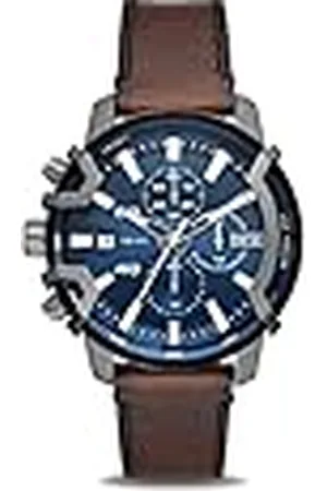 Diesel Griffed Chronograaf Bruin Leren Horloge