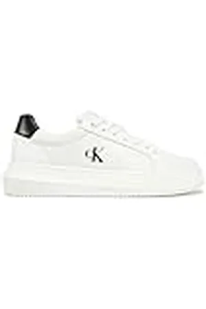 Calvin Klein Jeans Heren Chunky Cupsole Mono LTH YM0YM01317 Low Top, wit (helder wit/zwart), 8 UK, , 40.5 EU