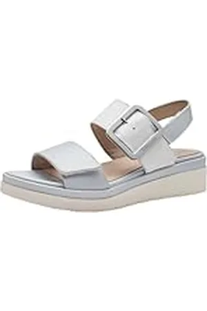 Tamaris Comfort 8-88706-42 893 Sky Comb Wedge Plateau voor dames, comfortabele extra brede alledaagse schoen, feestelijk, elegant, platte sandalen, 39 EU breed, Sky Comb, 39 EU Breed