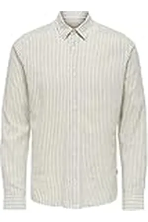Only & Sons ONSCAIDEN LS Stripe Linnen Shirt 660 NOOS, , XS