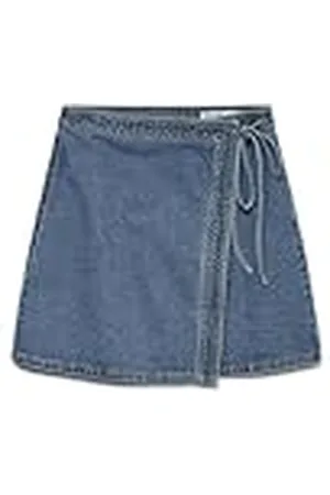VERO MODA Vmliza Mr Short Denim Wrap Rok Ga Noos, , M