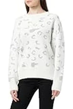 Ebeeza Stijlvolle eenvoud voor dames, ronde hals, lange mouwen, bedrukte trui, gebreide trui, , eenheidsmaat, , Eén maat