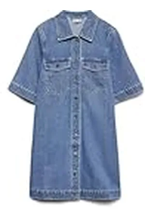 VERO MODA Dames Vmfenja 2/4 Short Denim Dress Ga Noos, , L