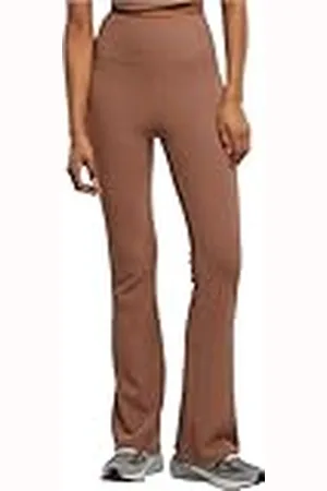 Urban classics Dames Flared Leggings Rib, geribbelde dameslegging met hoge taille en flared snit, maten XS - XL, , XL