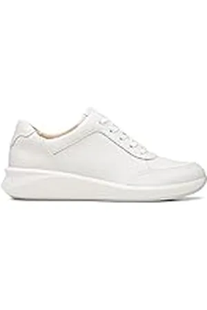 Clarks Un Rio Mix Sneakers voor dames, wit leer, 39 EU