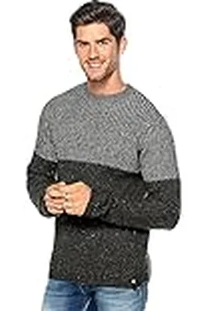 Only & Sons ONLY&SONS ONSLAZLO REG 3 Blocked Crew Neck Knit CS Trui, Medium Grey Melange, M, , M