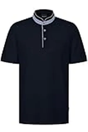 Bugatti Poloshirt voor heren, opstaande kraag, basic korte mouwen, moderne pasvorm, , XXL