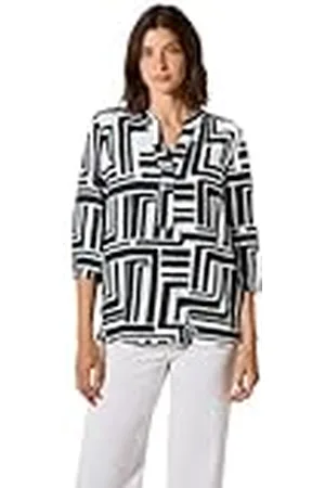 CECIL Bedrukte softwave splitneck blouse, , L